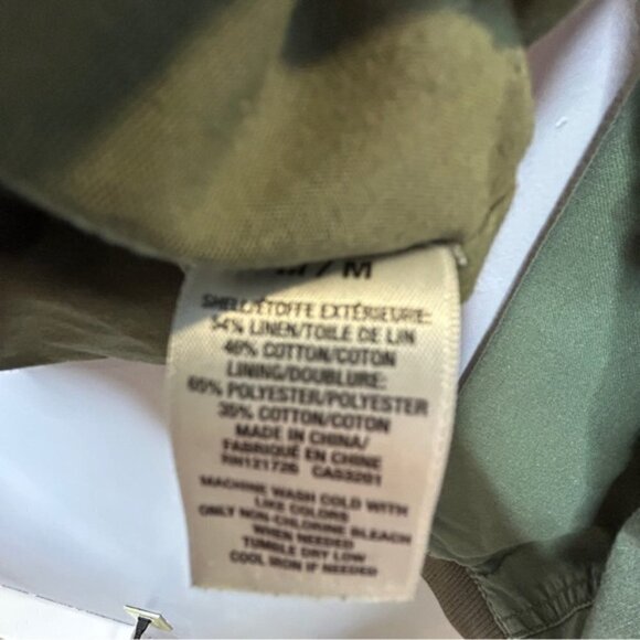Bethany Mota Linen Cotton Blend Utility Army Jacket Medium Green - Picture 12 of 14